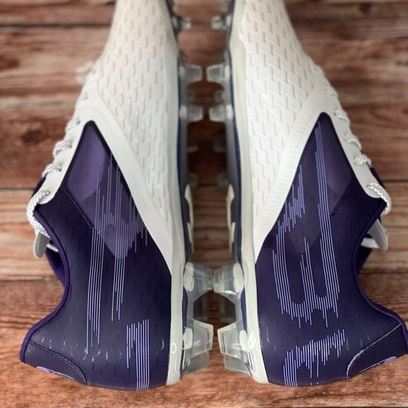Under Armour Blur LUX MC Football Cleats White Purple 3023190-500 Men\'s Size 13
